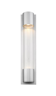 Striate 2 Light 5" Outdoor Wall Light in Silver