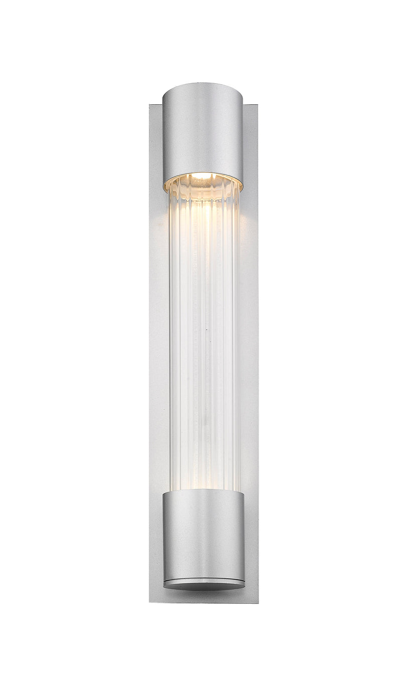 Striate 2 Light 5" Outdoor Wall Light in Silver