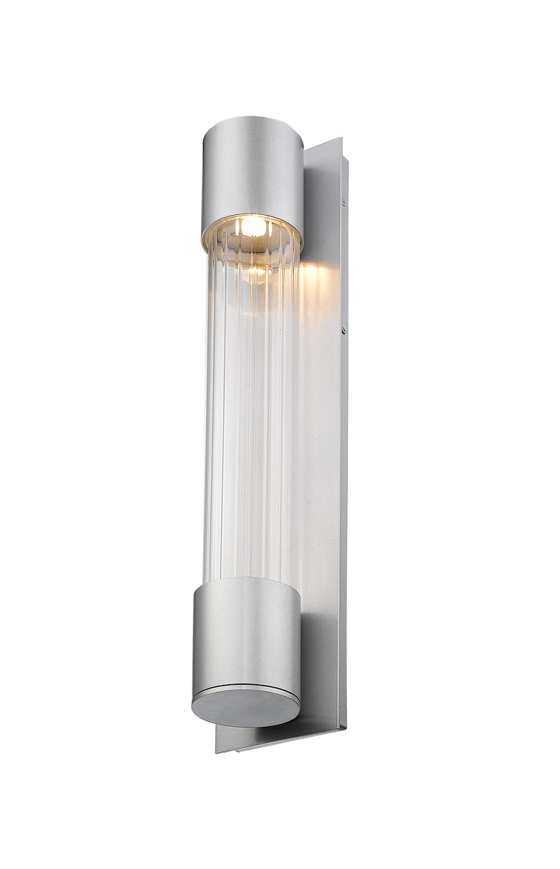 Striate 2 Light 5" Outdoor Wall Light in Silver