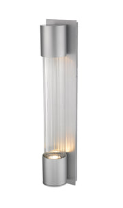 Striate 2 Light 5" Outdoor Wall Light in Silver