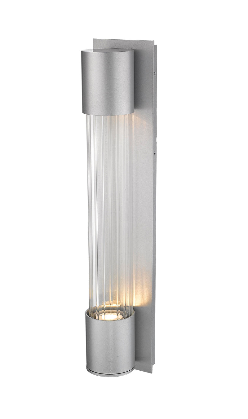 Striate 2 Light 5" Outdoor Wall Light in Silver