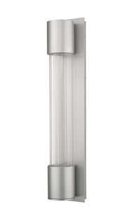 Striate 2 Light 5" Outdoor Wall Light in Silver