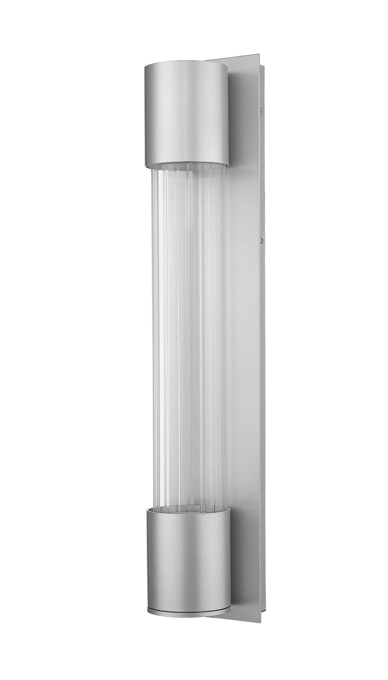 Striate 2 Light 5" Outdoor Wall Light in Silver