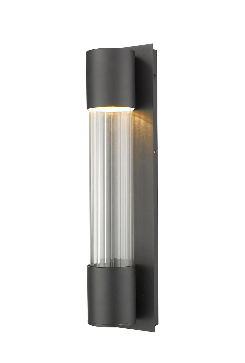 Striate 1 Light 5" Outdoor Wall Light, 21" Tall in Black