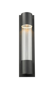 Striate 1 Light 5" Outdoor Wall Light, 21" Tall in Black