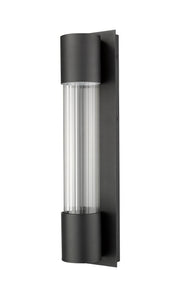 Striate 1 Light 5" Outdoor Wall Light, 21" Tall in Black
