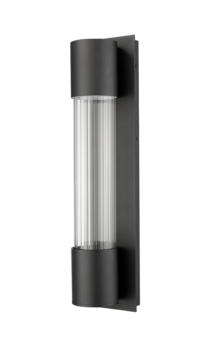 Striate 1 Light 5" Outdoor Wall Light, 21" Tall in Black