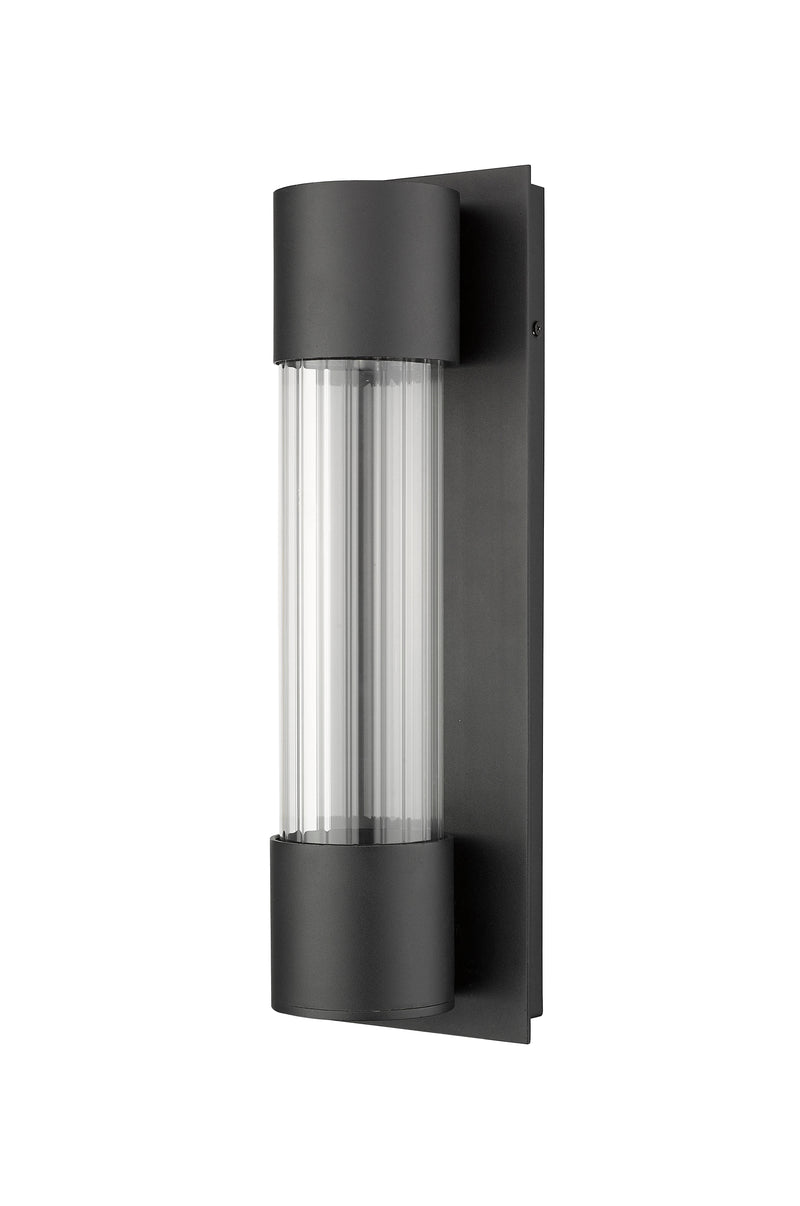 Striate 1 Light 5" Outdoor Wall Light, 17" Tall in Black