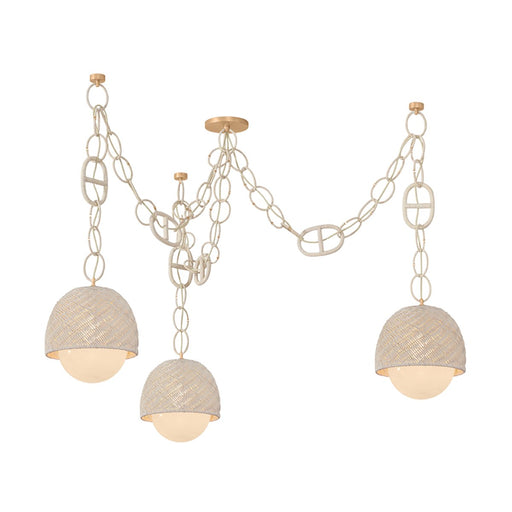 Piasu 3-Light Linear Pendant in Champagne Leaf