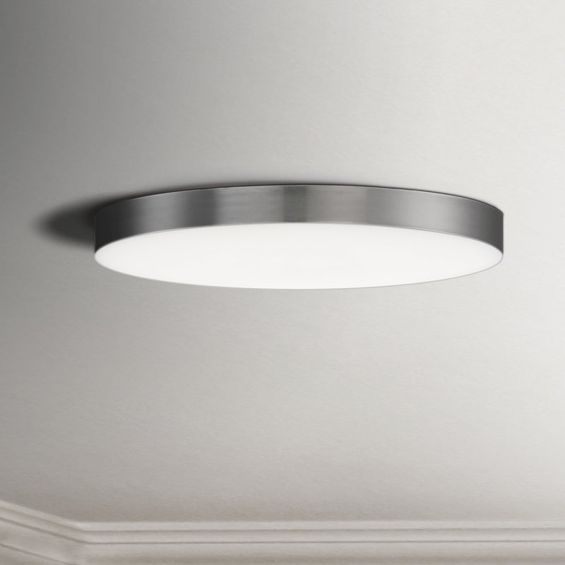 Trim 11" Round LED Flush Mount in Satin Nickel