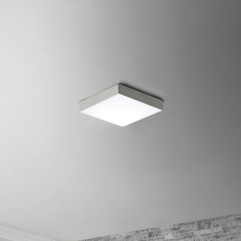 Trim 4.75" Square LED Flush Mount in Satin Nickel