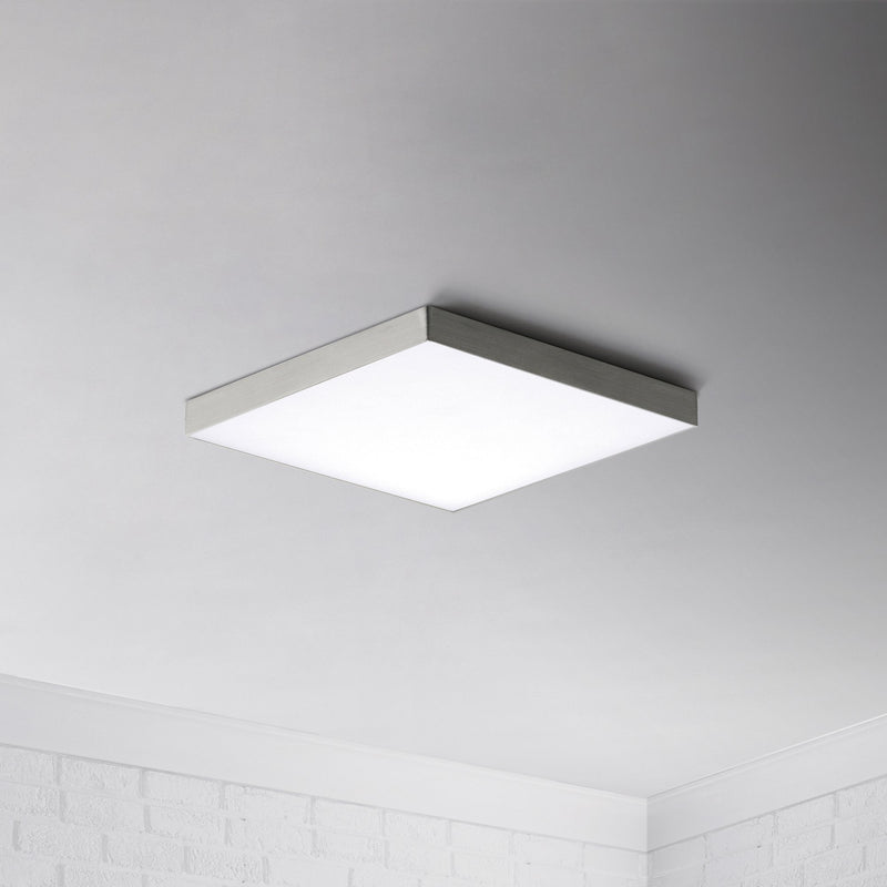 Trim 8.5" Square LED Flush Mount in Satin Nickel