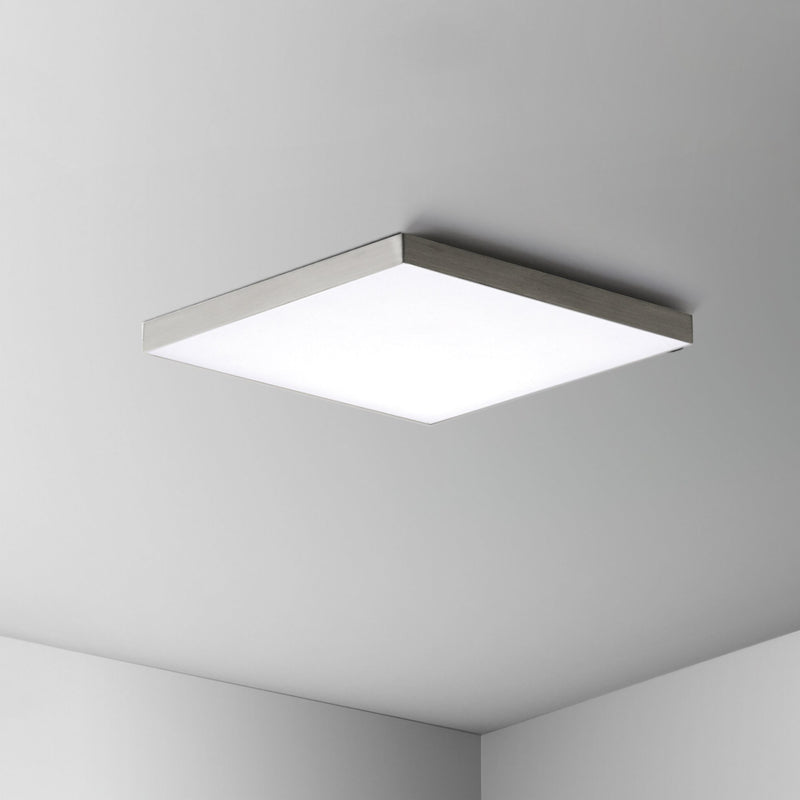 Trim 10.5" Square LED Flush Mount in Satin Nickel