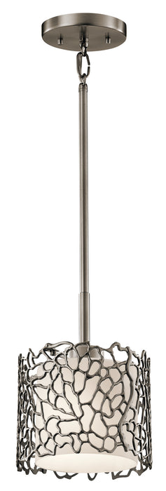 Silver Coral Mini Pendant 1-Light in Classic Pewter