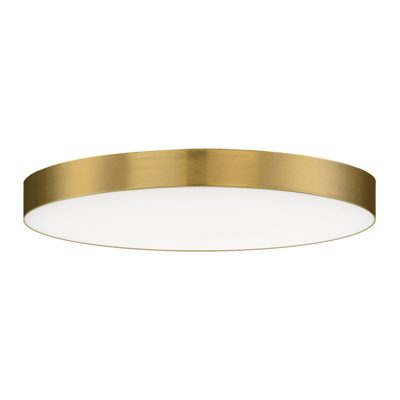 Trim 16" Round LED Flush Mount in Satin Brass