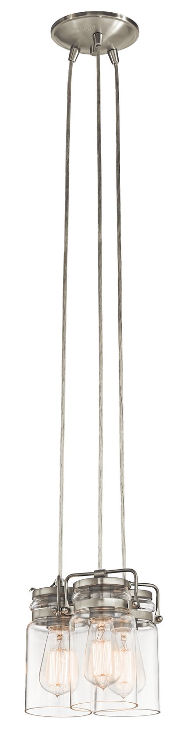 Brinley 3-Light Pendant in Brushed Nickel