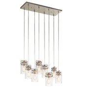 Brinley 8-Light Linear Pendant in Brushed Nickel