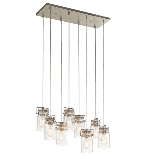 Brinley 8-Light Linear Pendant in Brushed Nickel