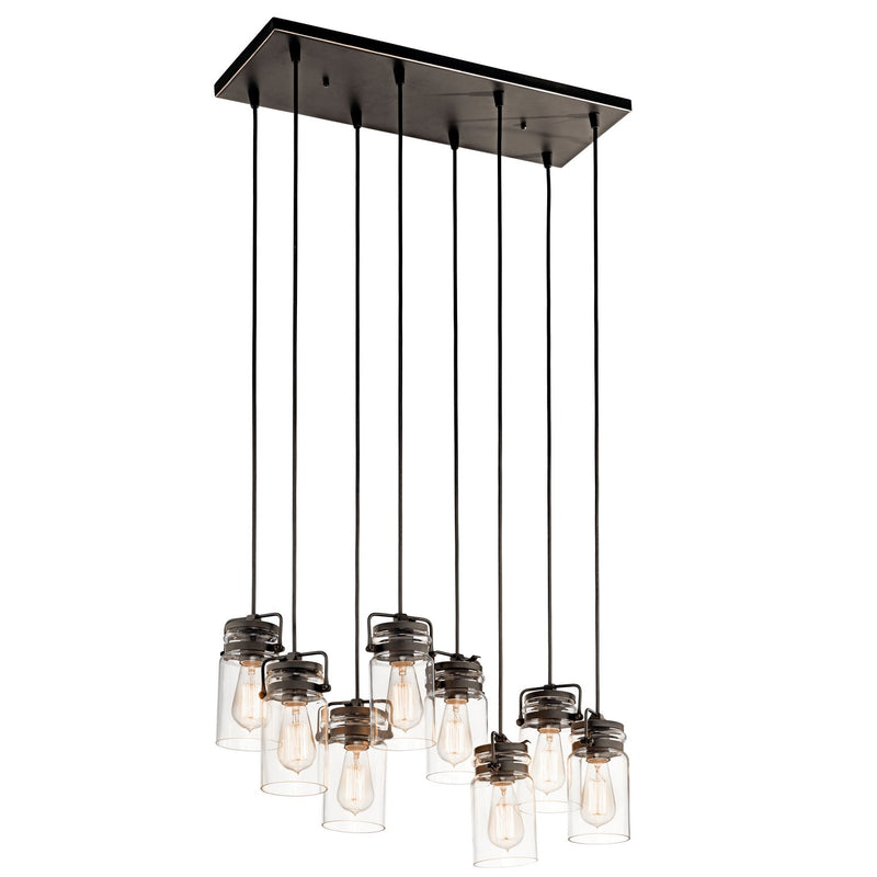 Brinley 8-Light Linear Pendant in Olde Bronze