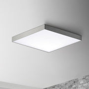 Trim 15" Square LED Flush Mount in Satin Nickel