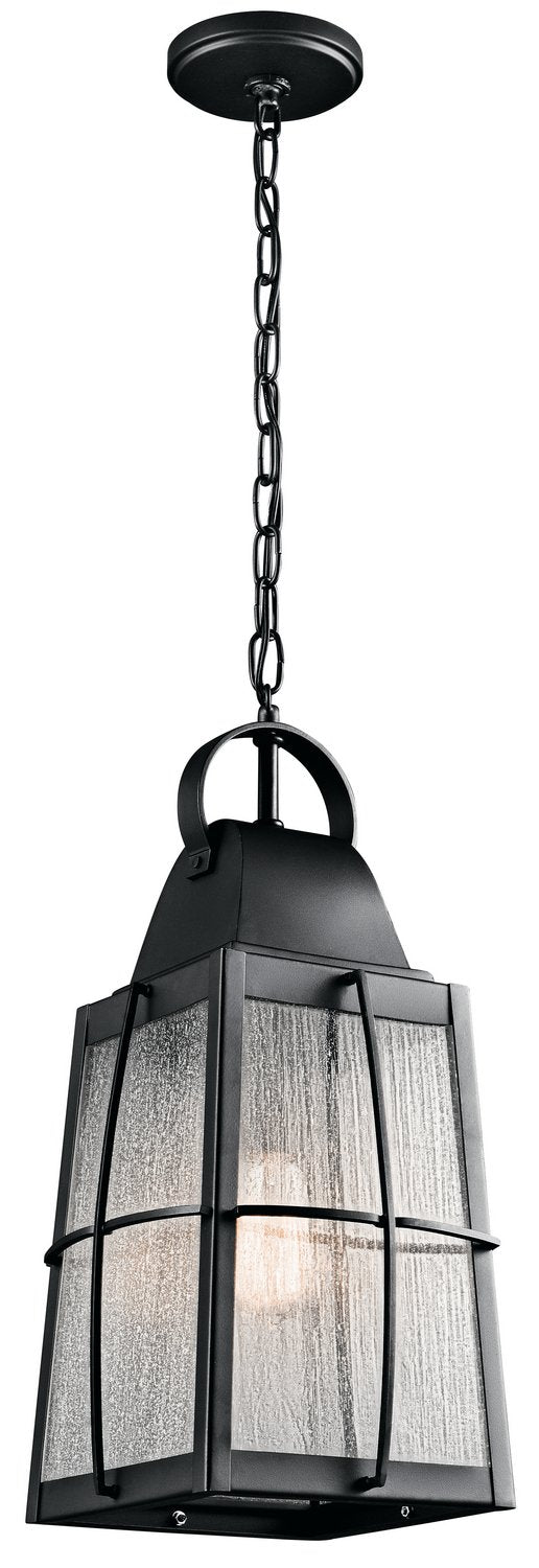 Tolerand Outdoor Lantern Pendant in Textured Black