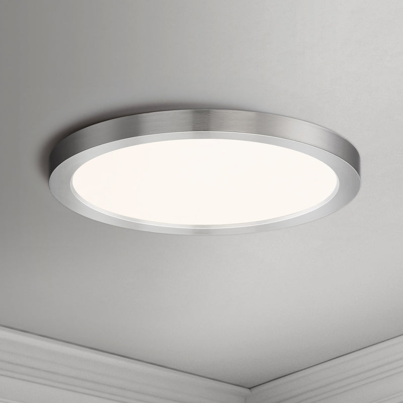 Chip 9" Round LED Flush Mount in Satin Nickel