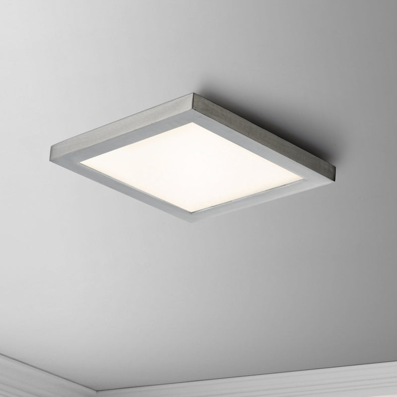 Chip 6.5" Square LED Flush Mount in Satin Nickel