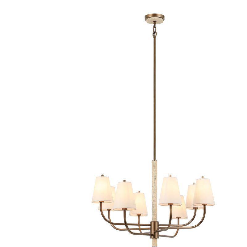 Rockford 8-Light 32" Chandelier in Brontourage/Travartine