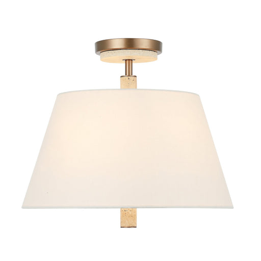 Rockford 3-Light 16" Semi-Flush Mount in Brontourage/Travartine