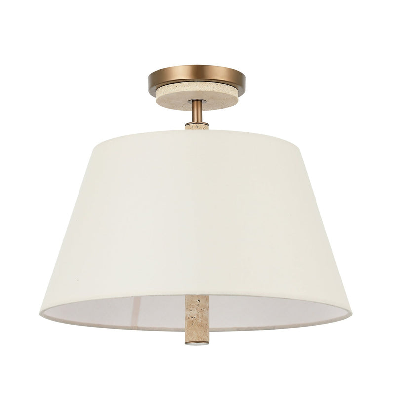 Rockford 3-Light 16" Semi-Flush Mount in Brontourage/Travartine