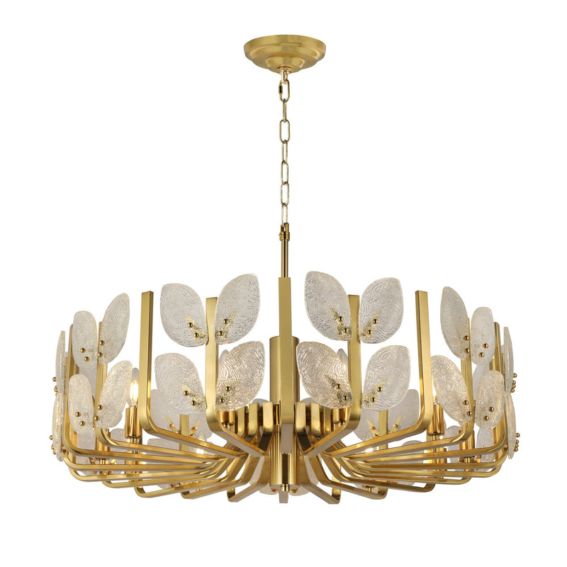 Brass Tax 11-Light 35.4" Chandelier in Satin Brass