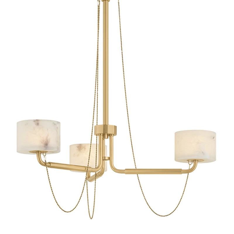 Bunda 3-Light Chandelier in Vintage Brass