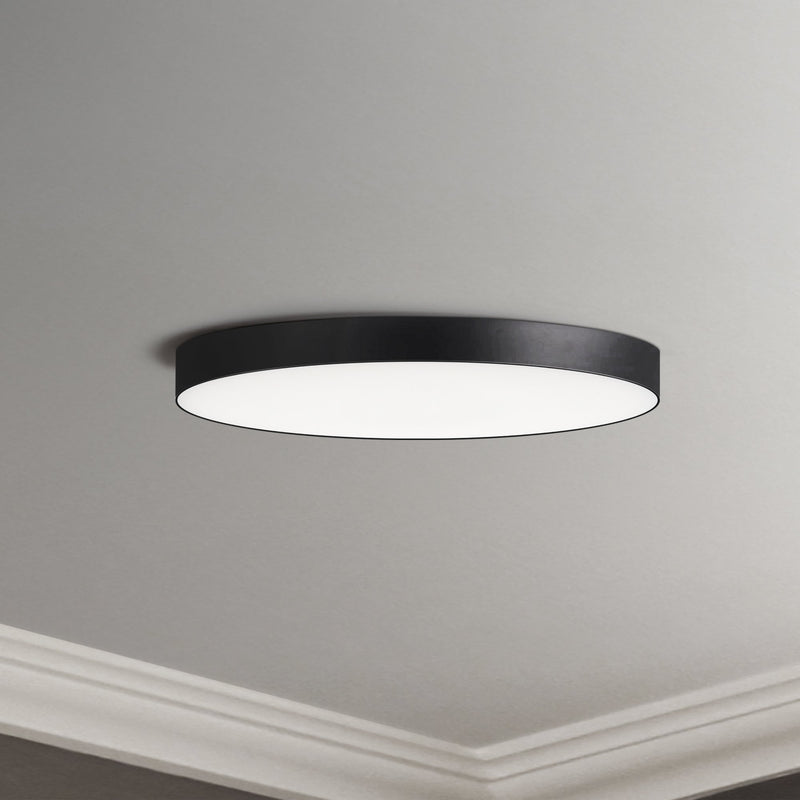 Trim 9" Round LED Flush Mount 0-10V Dimming in Black
