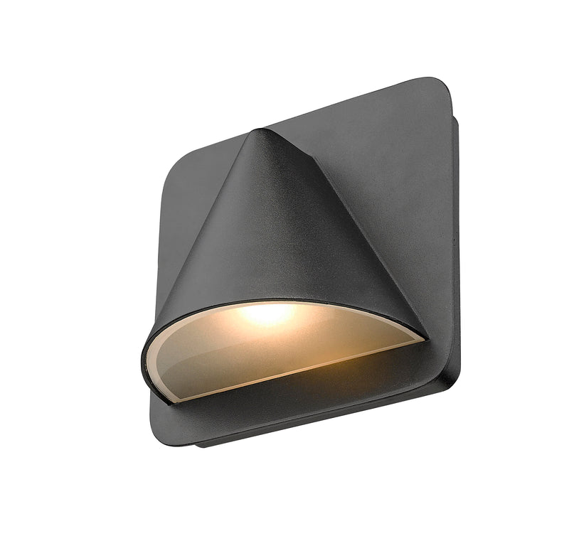 Obelisk 1 Light 6.25" Outdoor Wall Light in Black