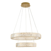 Golden Ratio 2-Light 23.6" Two-Tier Pendant in Satin Gold