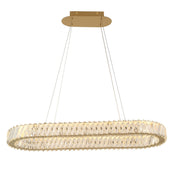 Golden Ratio 33.4" Oval LED Pendant in Satin Gold