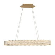 Golden Ratio 33.4" Oval LED Pendant in Satin Gold