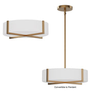 Dexter 13" LED Pendant in Natural Aged Brass