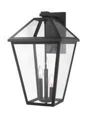 Talbot 3 Light 10" Outdoor Wall Light in Black