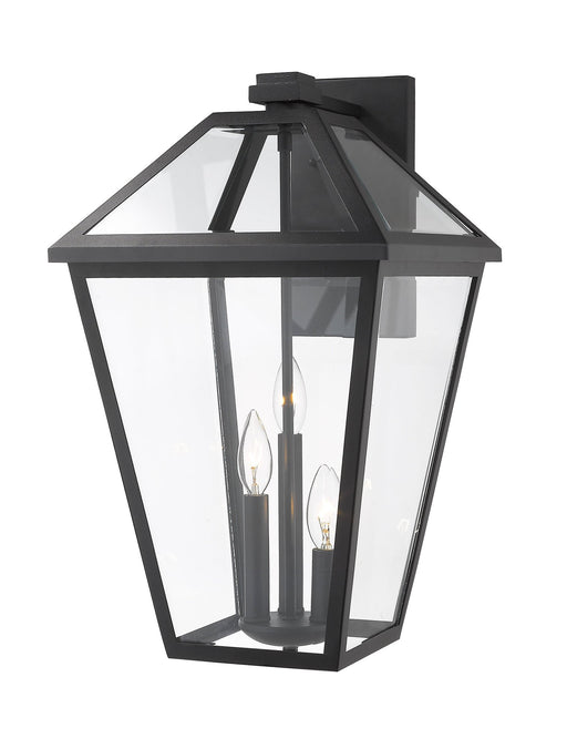 Talbot 3 Light 10" Outdoor Wall Light in Black