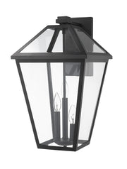 Talbot 3 Light 10" Outdoor Wall Light in Black