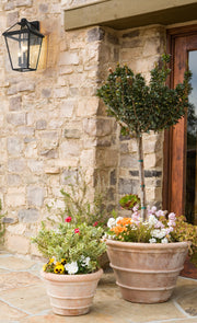Talbot 3 Light 10" Outdoor Wall Light in Black in a room setting