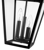 Talbot 3 Light 10" Outdoor Chain Mount Ceiling Fixture in Black