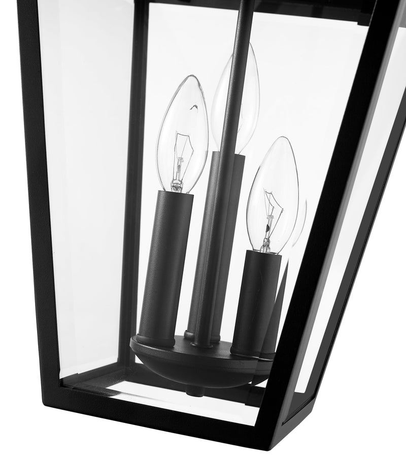 Talbot 3 Light 10" Outdoor Chain Mount Ceiling Fixture in Black