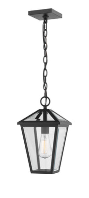 Talbot 1 Light 8.25" Outdoor Chain Mount Ceiling Fixture in Black