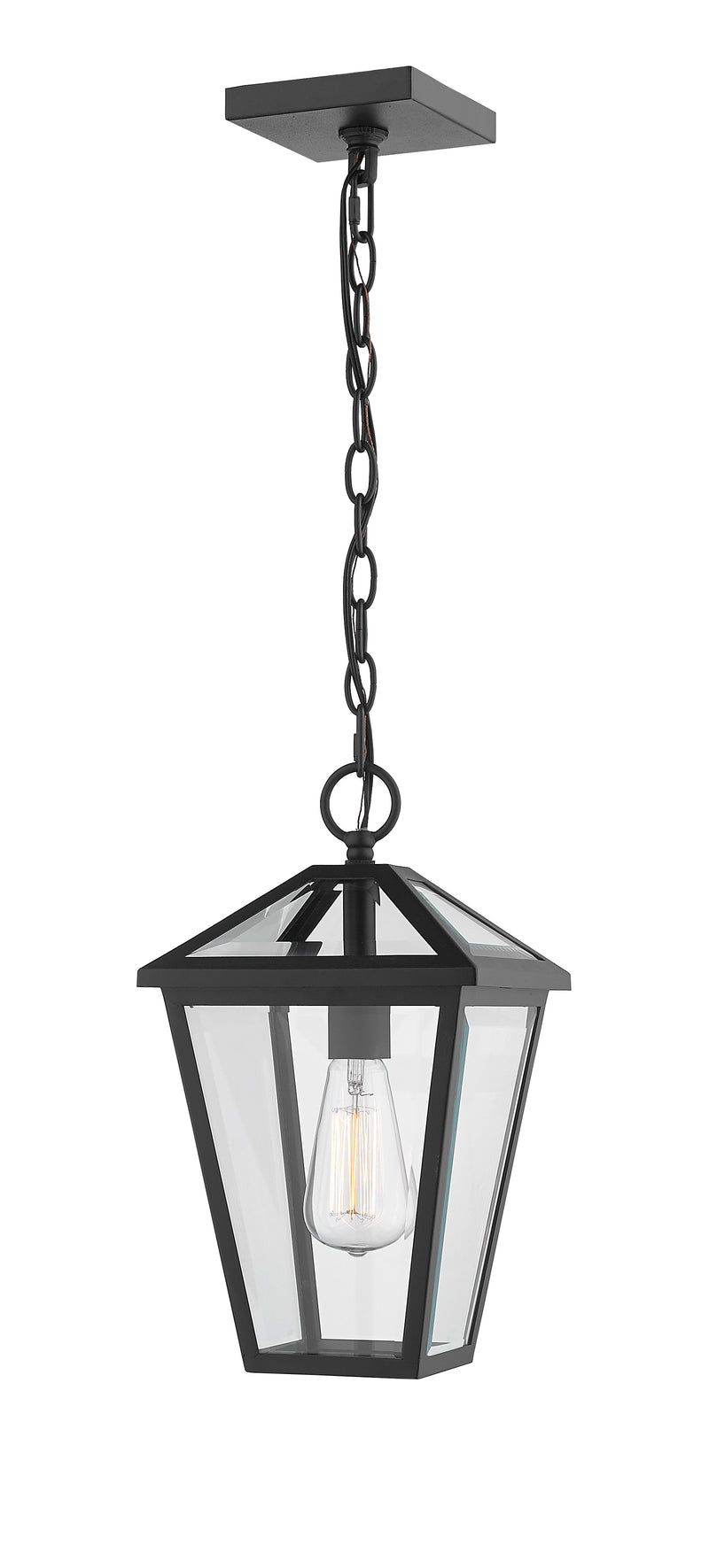 Talbot 1 Light 8.25" Outdoor Chain Mount Ceiling Fixture in Black