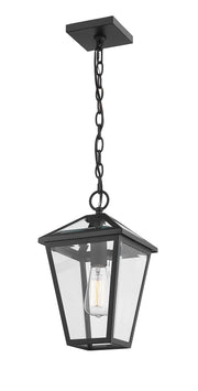 Talbot 1 Light 8.25" Outdoor Chain Mount Ceiling Fixture in Black