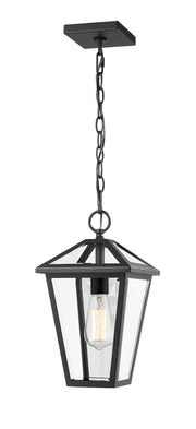 Talbot 1 Light 8.25" Outdoor Chain Mount Ceiling Fixture in Black