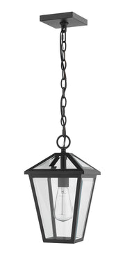 Talbot 1 Light 8.25" Outdoor Chain Mount Ceiling Fixture in Black