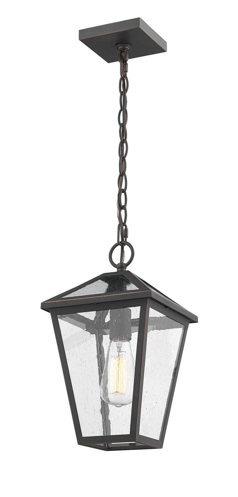 Talbot 1 Light 8.25" Outdoor Chain Mount Ceiling Fixture in Oil Rubbed Bronze